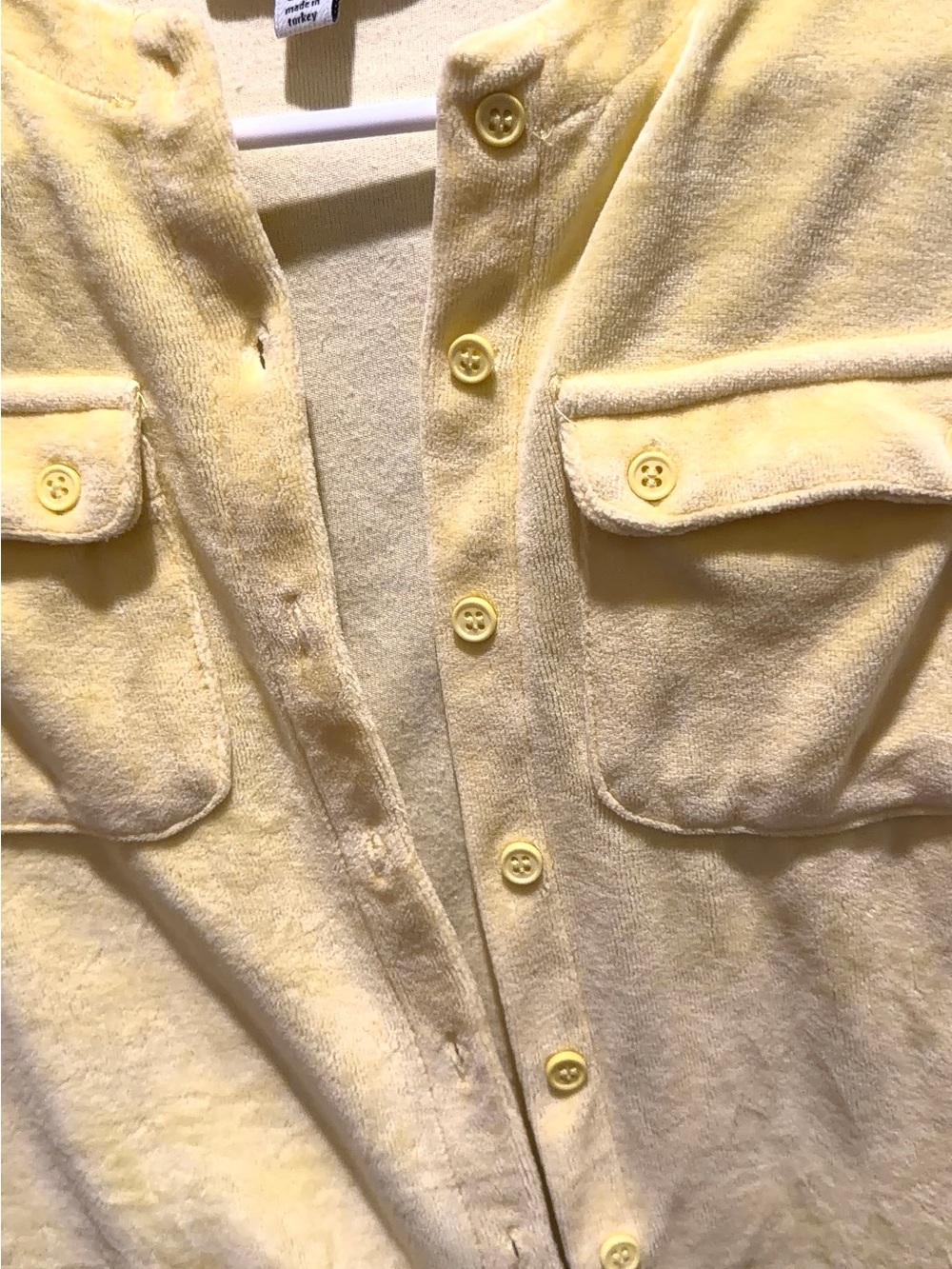 Jaded London Lemon Yellow Velour Cropped Button-Front Cardigan - Picture 8 of 8